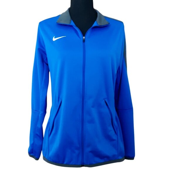 Nike Track Jacket Pockets Blue Black Stripes - Picture 1 of 6